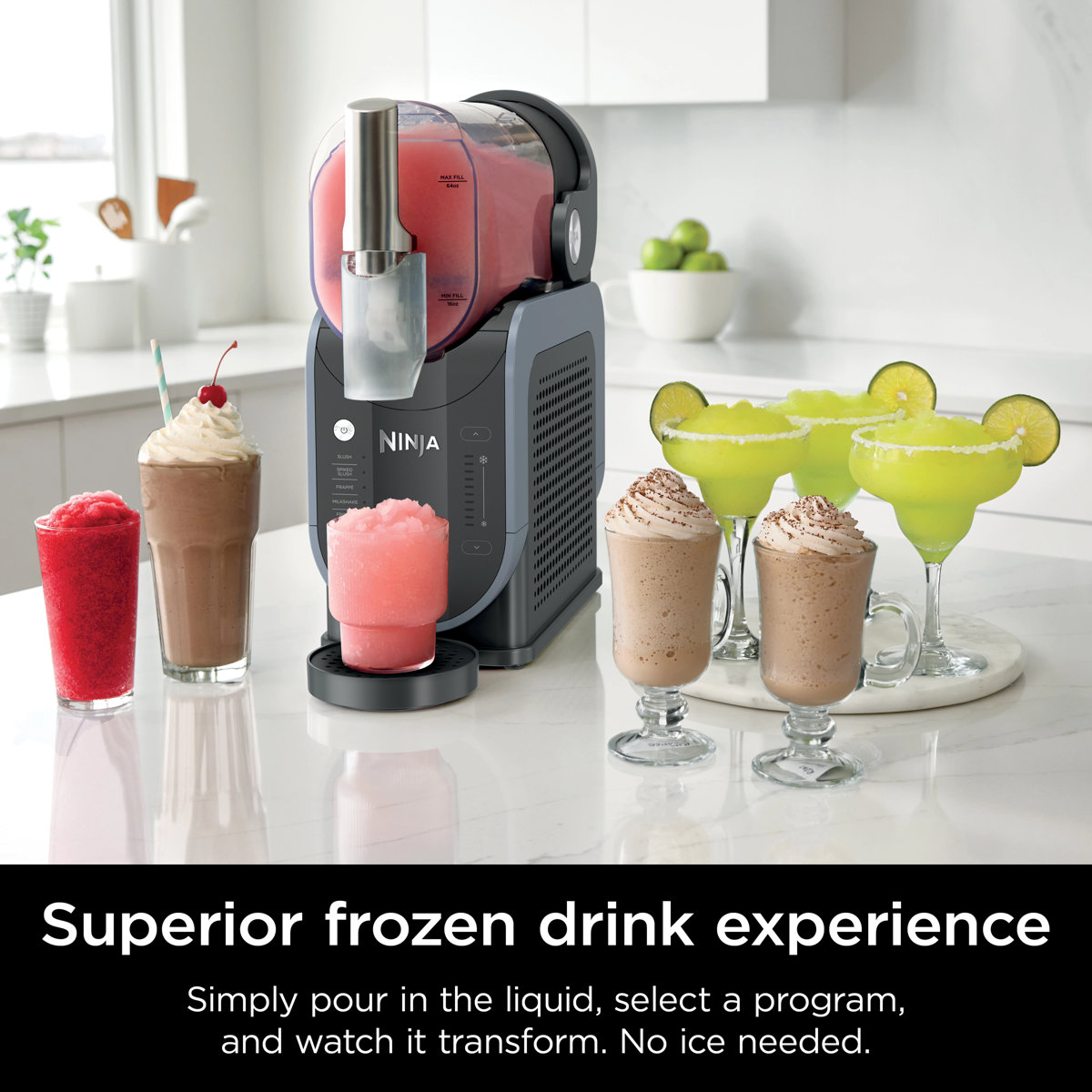 Ninja SLUSHi Professional Frozen Drink Maker, 88 oz. Frozen Drink & Slushie Machine, 5 Preset Programs, FS301